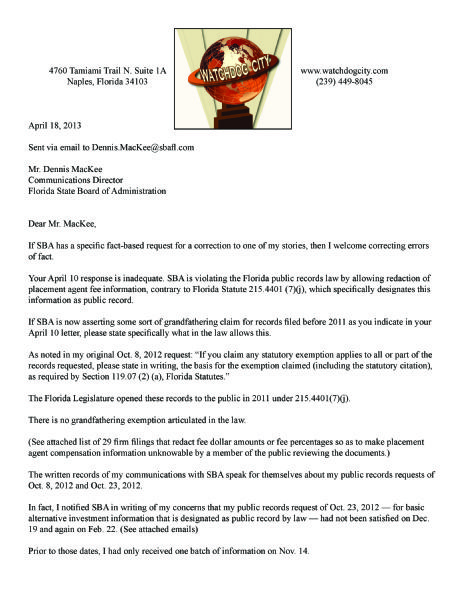 Gina Edwards Response to SBA APril 18, 2013
