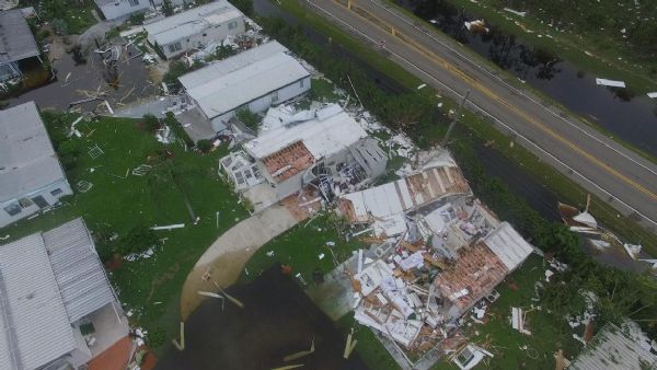 Naples Estates mobile homes after Hurricane Irma