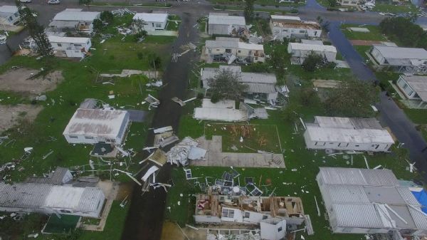 Naples Estates mobile homes after Hurricane Irma